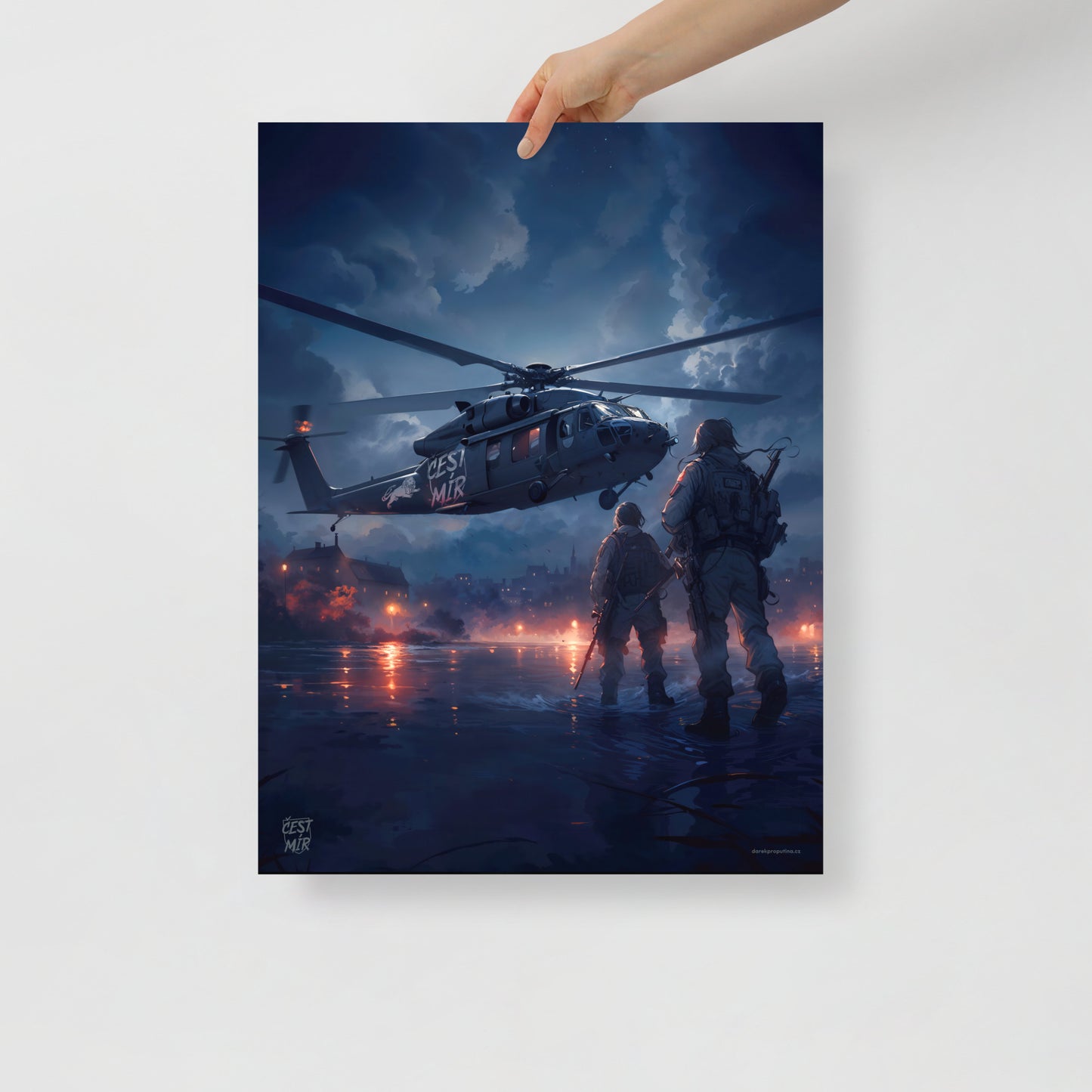 Poster Landung im Sturm